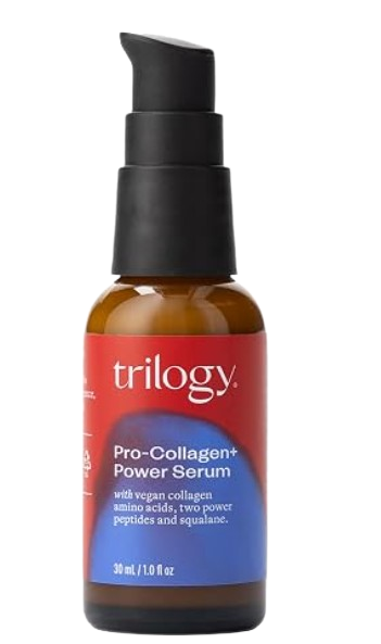Trilogy Power Serum, 1 OZ | Plumping face serum firms with Vegan Collagen Amino Acids, Hyaluronic Acid, Squalane & CycloRetin Peptides, layers under SPF