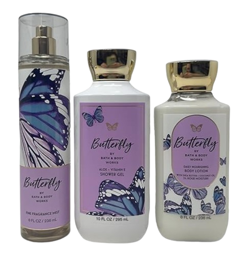 Bath & Body Works Butterfly - Trio - Shower Gel, Fine Fragrance Mist and Body Lotion