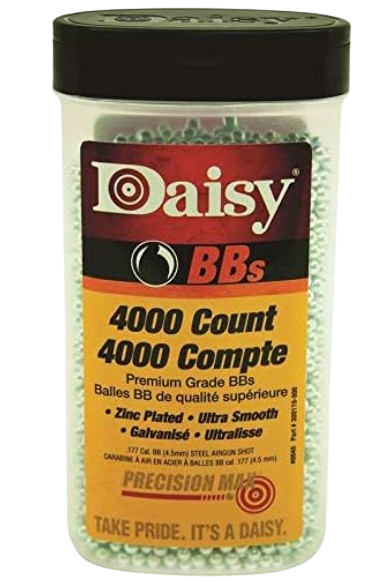 Daisy 40 BBS, 4000 CT, 0.177 Caliber, Zinc-Plated Steel, 4.5 mm